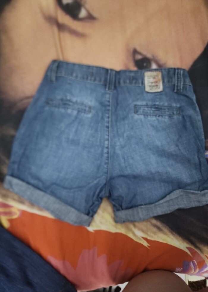 Mini şort mavi vintage - Görsel 2