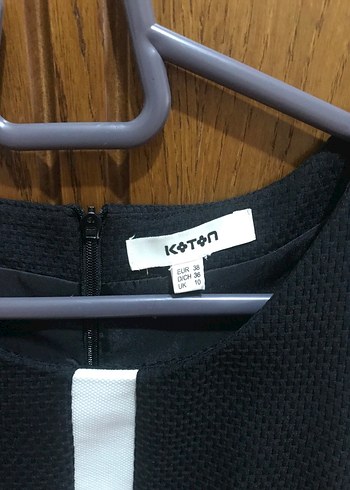 38 Beden Koton Siyah Beyaz Kolsuz Kalem Elbise