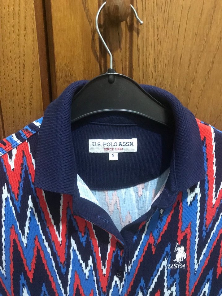 U S Polo Desenli Kadın Polo Tişört - Görsel 2