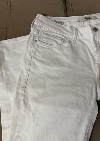 Mavi Jeans marka Düğmeli Beyaz Kadın Kot Pantolon - Görsel 2