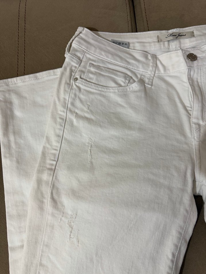 Mavi Jeans marka Düğmeli Beyaz Kadın Kot Pantolon - Görsel 2