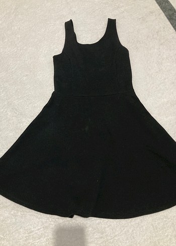 Siyah Midi Kolsuz V Yaka Triko Elbise - Görsel 2