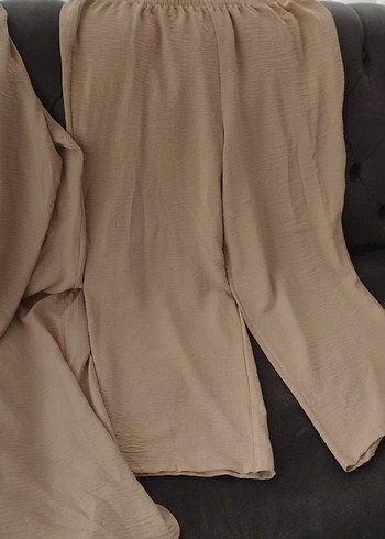 Bej düğmeli alt üst takım tunik ve pantolon 50 beden - Görsel 15