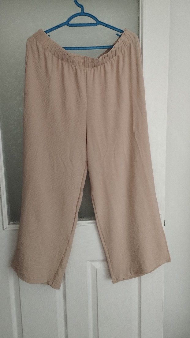 Bej düğmeli alt üst takım tunik ve pantolon 50 beden - Görsel 5