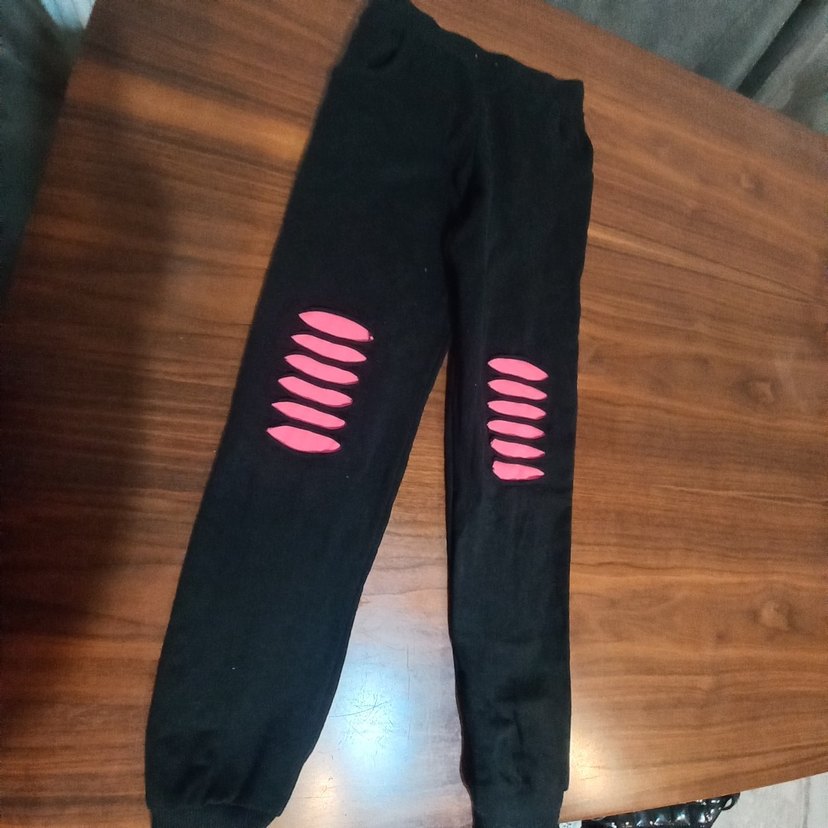 Kızlar için Siyah Esnek Street Wear Tayt - Görsel 2