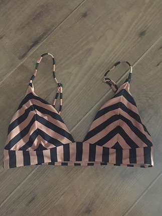 H&M H&m cizgili bikini ustu
