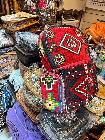  Beden çeşitli Renk Kilim Dokuma Sırt Çantası