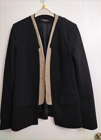 Dore detaylı siyah blazer ceket