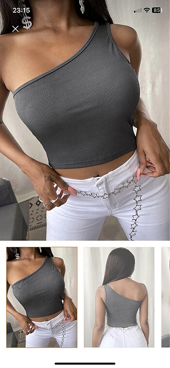 Tek omuz crop