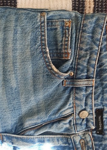 s Beden Kadın Mavi Denim Midi Boy Rahat Kesim Jean