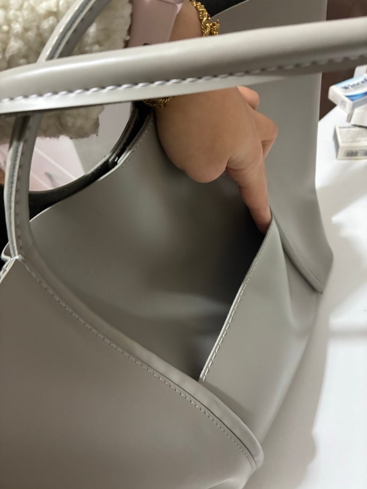 Gri Deri Kadın Günlük Çanta - Görsel 4