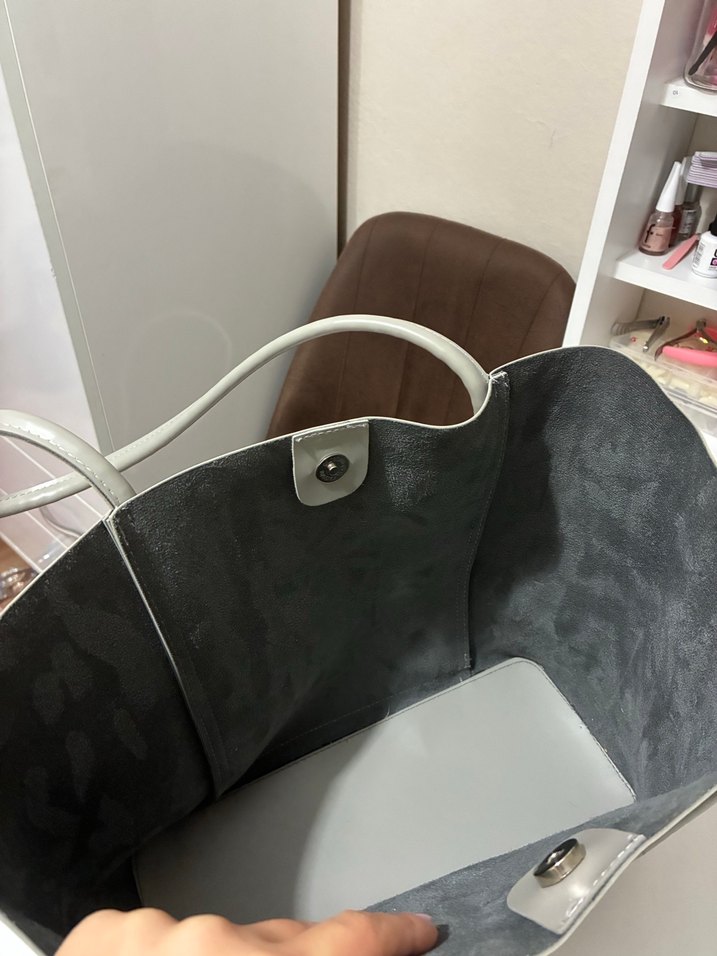 Gri Deri Kadın Günlük Çanta - Görsel 3