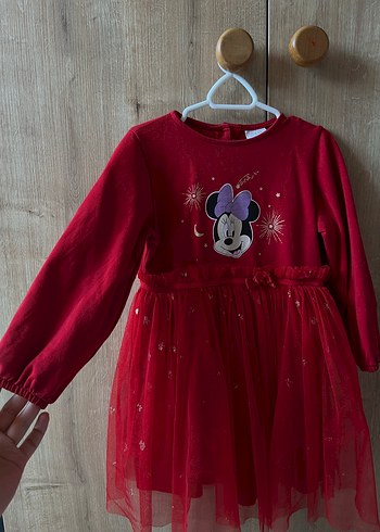 Zara Uzun Kollu Kırmızı Kız Çocuk tüllü Elbise