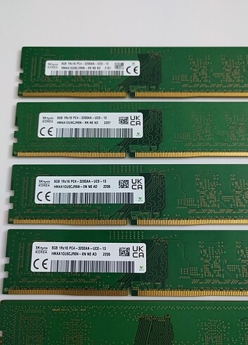 6 ADET DDR4 8 GB REM