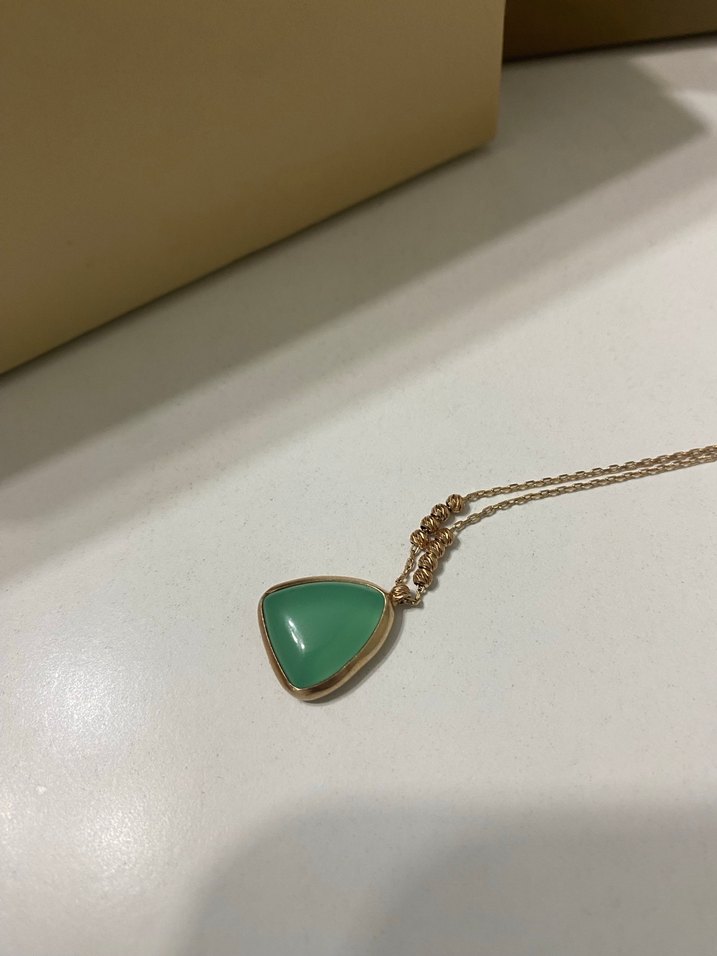 Turkuaz Zincir Detaylı Midi Kolye 925 ayar gümüş - Görsel 2