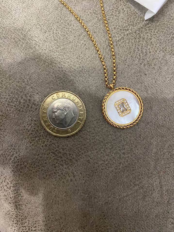 Uzun Zincir Detaylı çelik kararmaz kolye - Görsel 4