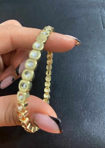 Altın Renkli Noktalı Boncuklu Kadın Bileklik - Görsel 6