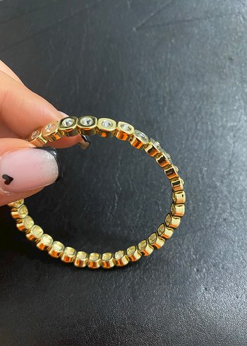 Altın Renkli Noktalı Boncuklu Kadın Bileklik - Görsel 4