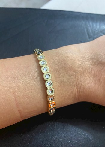 Altın Renkli Noktalı Boncuklu Kadın Bileklik - Görsel 2