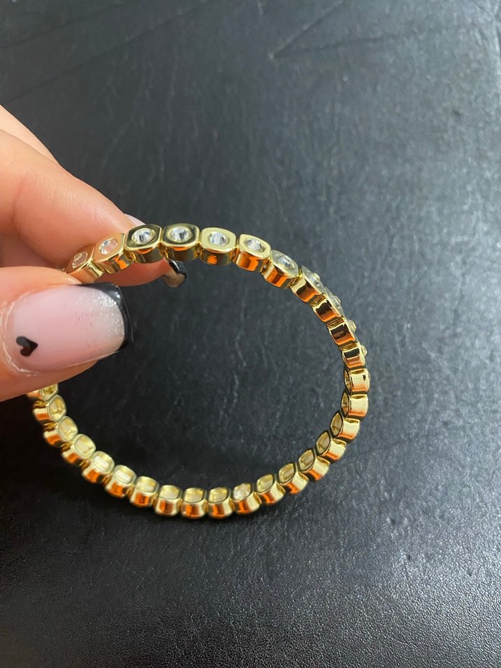 Altın Renkli Noktalı Boncuklu Kadın Bileklik - Görsel 4