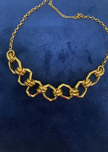 Altın Renk Zincir Detaylı Midi Kadın Kolye - Görsel 6