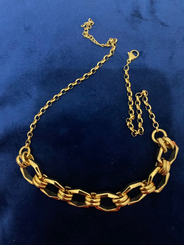 Altın Renk Zincir Detaylı Midi Kadın Kolye - Görsel 3