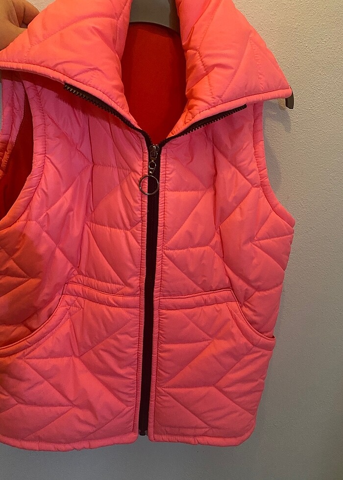 Pembe kapitone yelek - Görsel 3