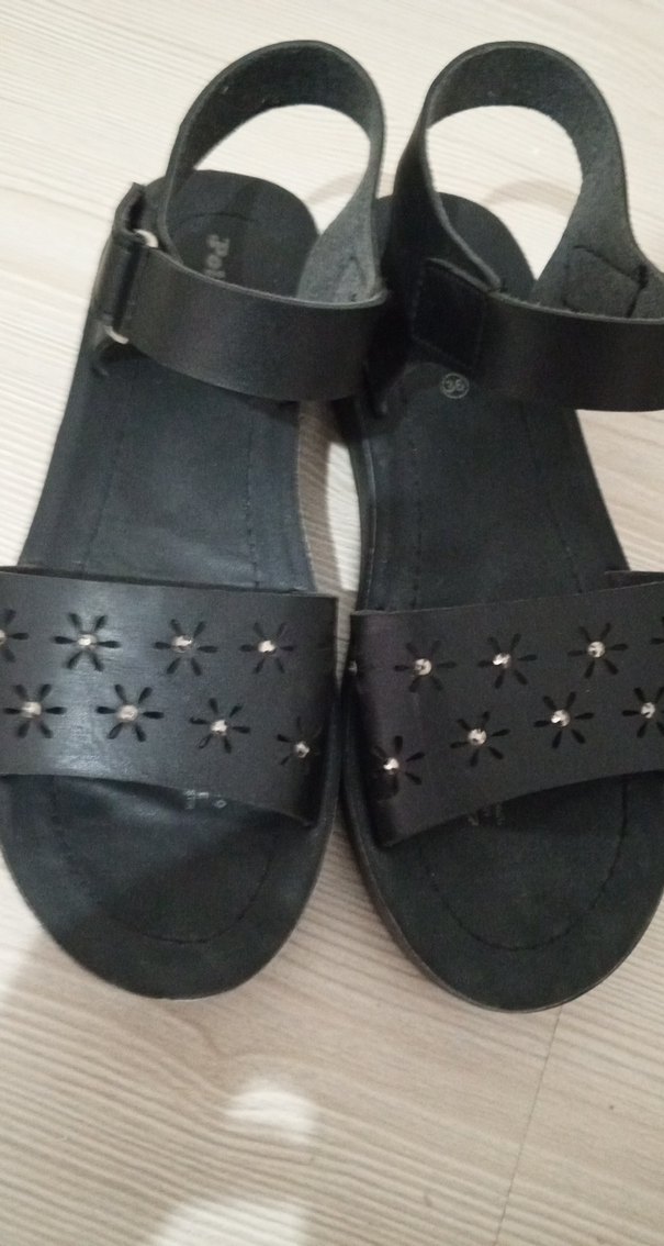 Tokalı Siyah Kadın Sandalet - Görsel 2