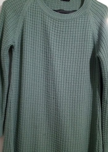 Gri Uzun Örgü Kadın Kazak - Görsel 2