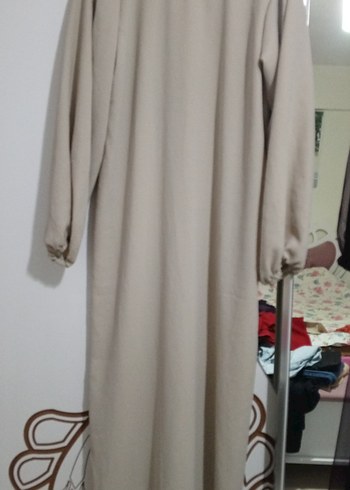 Bej Uzun Kollu Salaş Elbise - Görsel 3