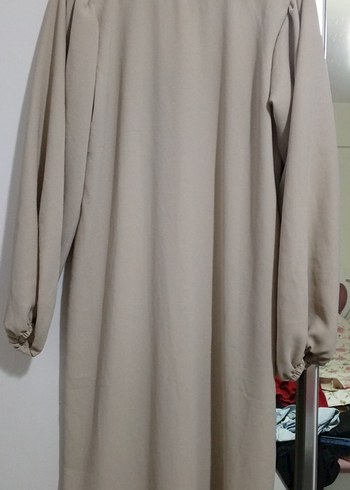 Bej Uzun Kollu Salaş Elbise - Görsel 2