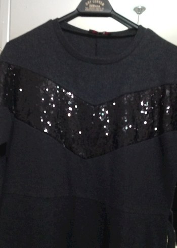 gri Uzun Kollu Nakışlı Kadın Elbise - Görsel 4