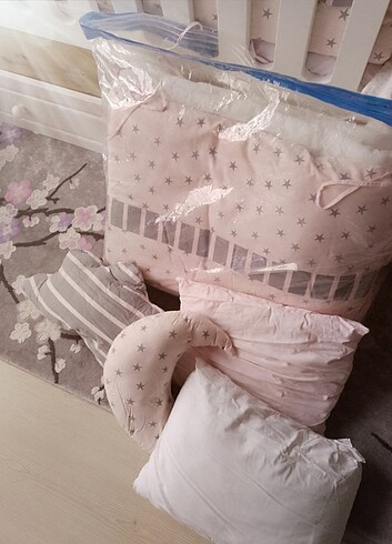 Bebek yatak ve uyku seti+sıvı geçirmez alez, cibinlik ve askı - Görsel 10