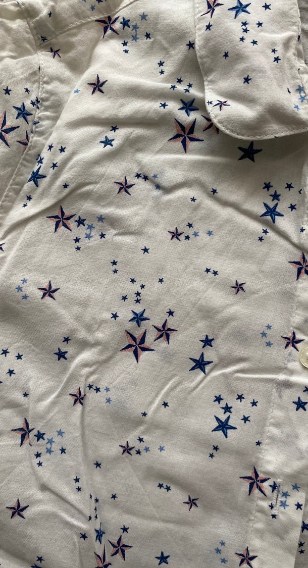 Düğmeli, Baskılı Beyaz Kadın Gömlek - Görsel 3