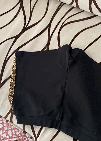 Siyah Kemerli Mini Etek Şort - Görsel 2