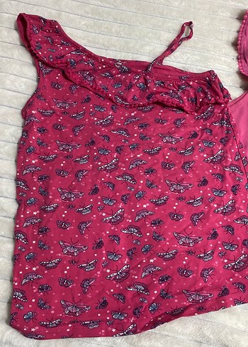 Pembe Kız Çocuk Askısız Fırfırlı Pijama - Görsel 5