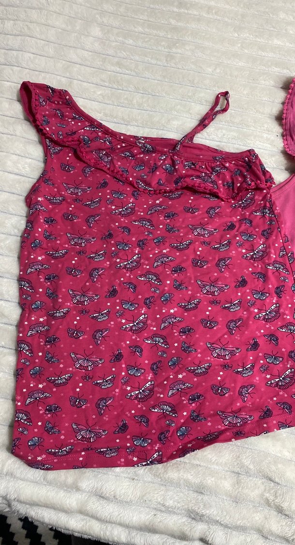 Pembe Kız Çocuk Askısız Fırfırlı Pijama - Görsel 5