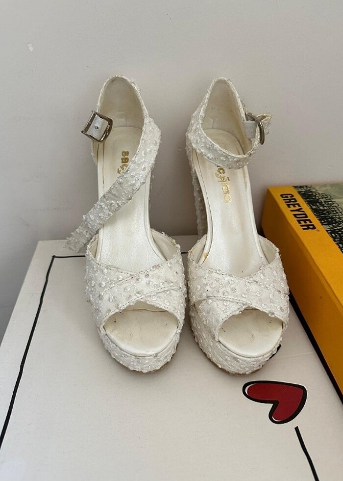 Beyaz abiye ayakkabı  - Görsel 2
