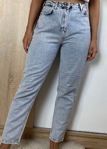 Trendyol & Milla Gri Tie-Dye Midi Denim Kadın Jean