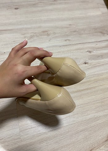 38 Beden Bej Topuklu Stiletto Kadın Ayakkabı