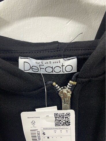 Defacto Siyah defacto hırka sweatshirt