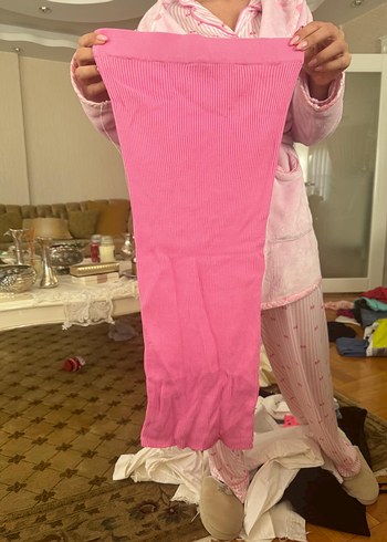 Pembe Midi Triko etek - Görsel 2