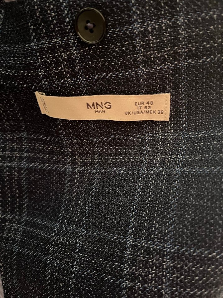 Erkek Lacivert Ekose Desenli Slim Fit Takım Ceket - Görsel 4