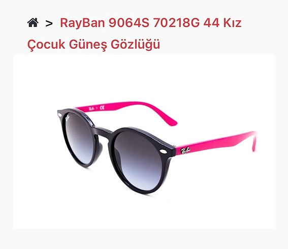 Ray Ban kız çocuk güneş gözlüğü