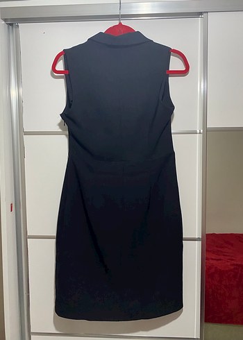 Siyah kısa kullanışlı elbise - Görsel 3