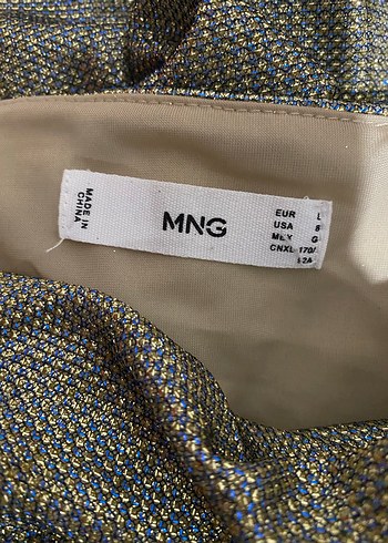 Parlak Altın Renkli Uzun Drapeli Abiye Elbise - Görsel 6