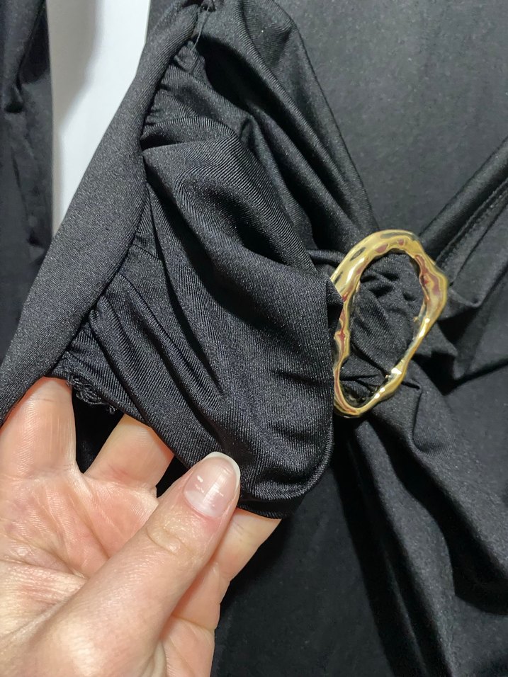 Siyah Kemer Detaylı Mini Elbise - Görsel 3