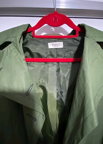 Kadın Parlak Yeşil Midi Trençkot - Görsel 5