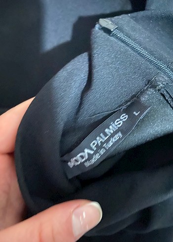 Siyah midi elbise - Görsel 2