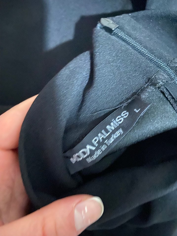 Siyah midi elbise - Görsel 2